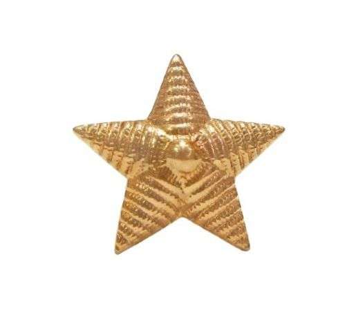 Звезда 13мм золотая  РИФЛЕНАЯ металл